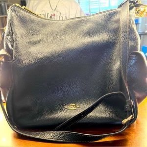 COACH: Black and Gold Shoulder Bag